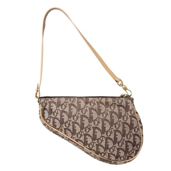 Christian Dior Vintage 2001 Trotter Monogram Mini Saddle Bag Brown [106426] - Picture 5 of 15